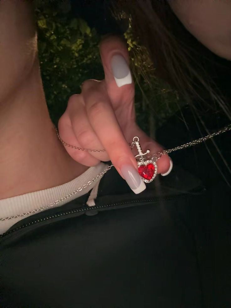 Heart & Sword Matching Pendants